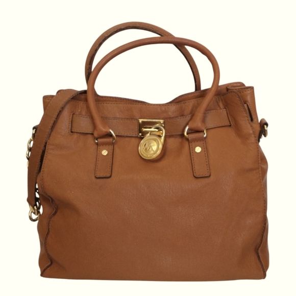 Michael Kors Handbags - Michael Kors Brown Leather Hamilton Large Tote Bag